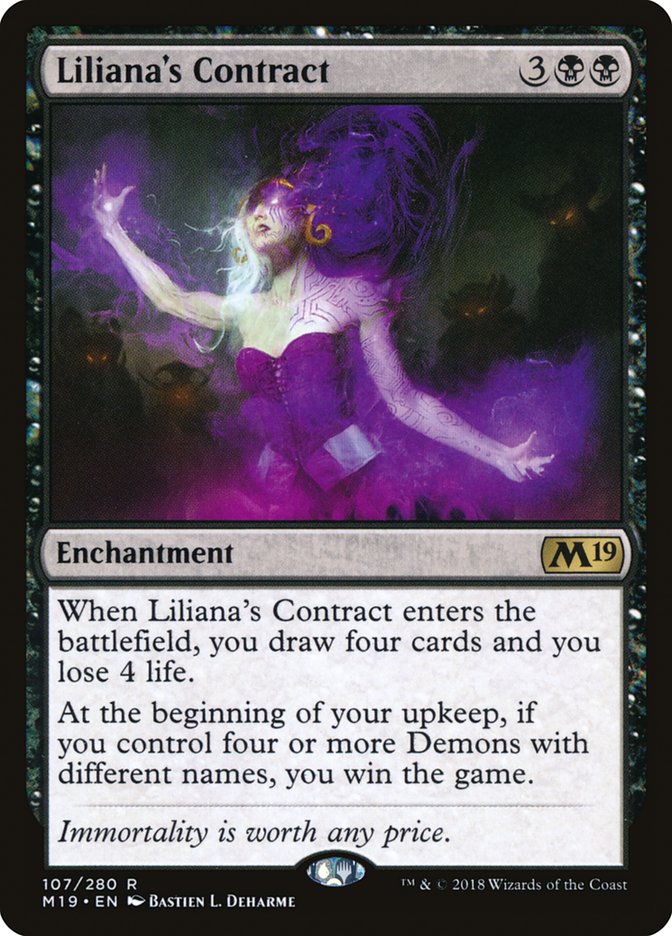 mtg draw four cards Liliana's Contract [Core Set 2019]