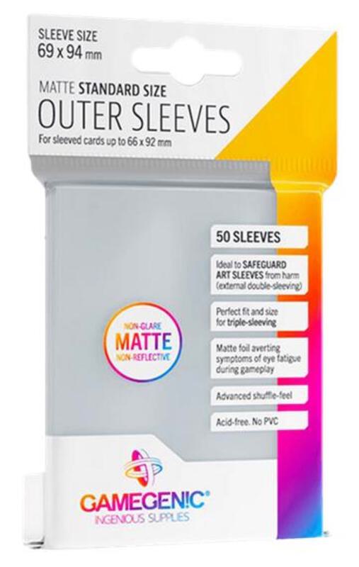 GameGenic Matte Prime Outer Sleeves - Standard Size - Clear (50-Pack) - GameGenic Card Sleeves