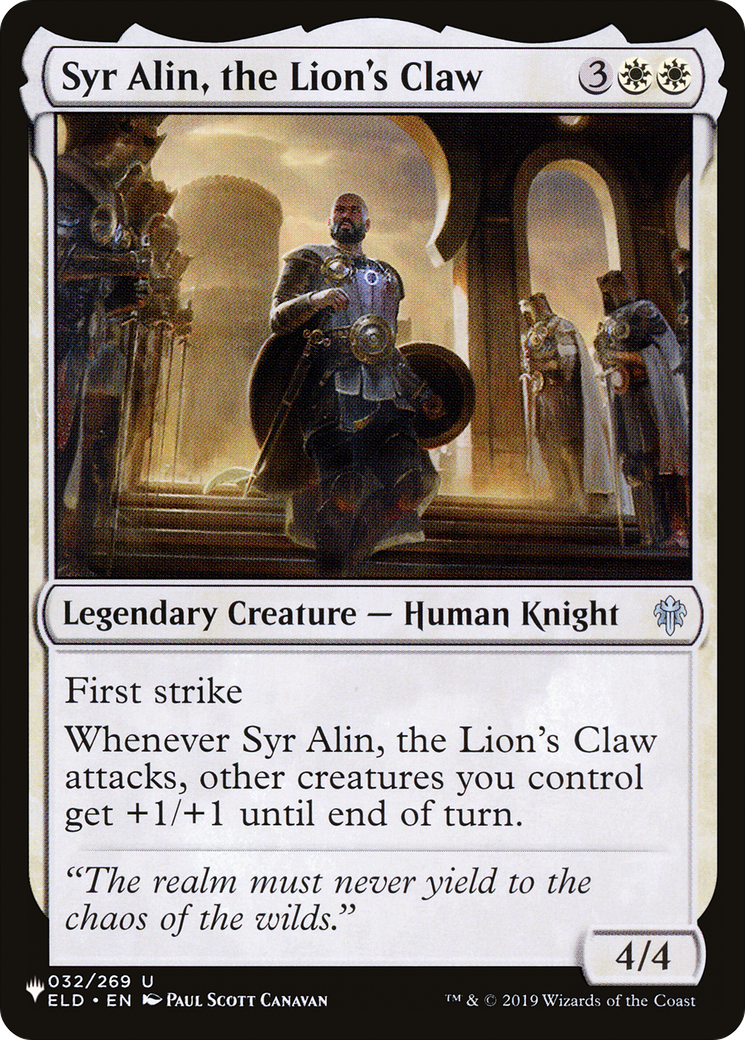 Syr Alin, the Lion's Claw [The List]