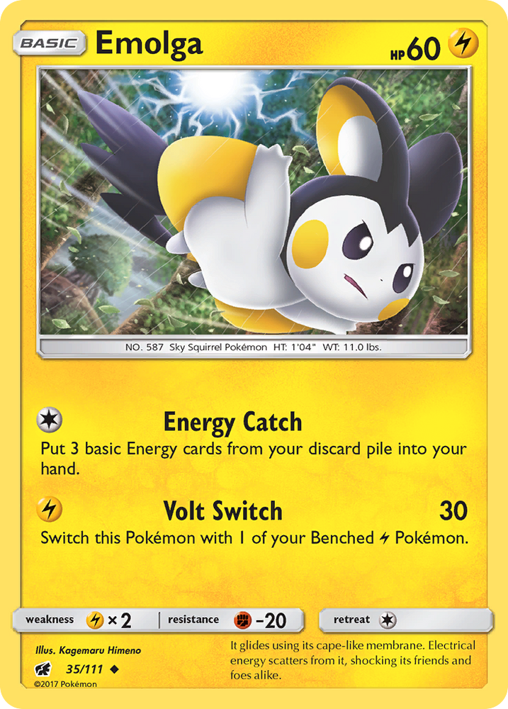 pokemon sun and moon crimson invasion card list price Emolga (35/111) [Sun & Moon: Crimson Invasion]