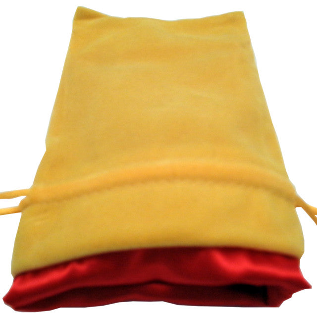 Gold Velvet with Luxury Red Satin Lining Dice Bag