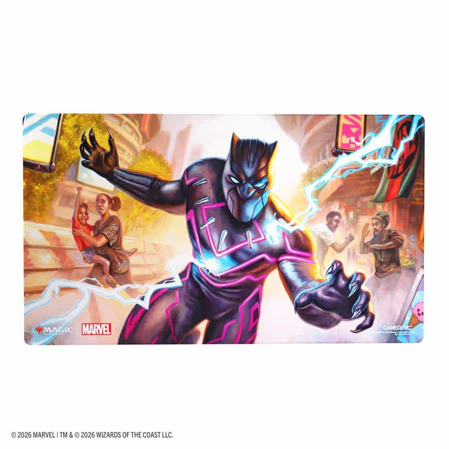 Magic: The Gathering Marvel Superheroes Shiny Playmat - Striking Black Panther - GameGenic Playmats