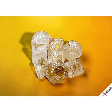 7CT Lab Dice: Borealis Champagne with White