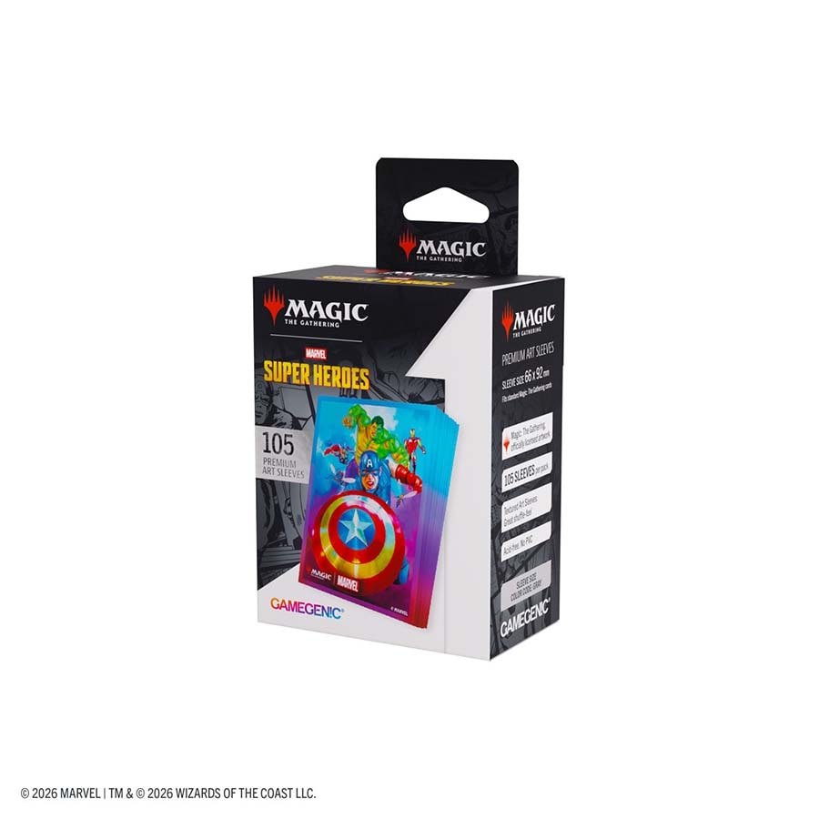 GAMEGENIC: MAGIC THE GATHERING: MSH MARVEL SUPER HEROES: PREMIUM ART SLEEVES: CAPTAIN AMERICA TEAM LEADER