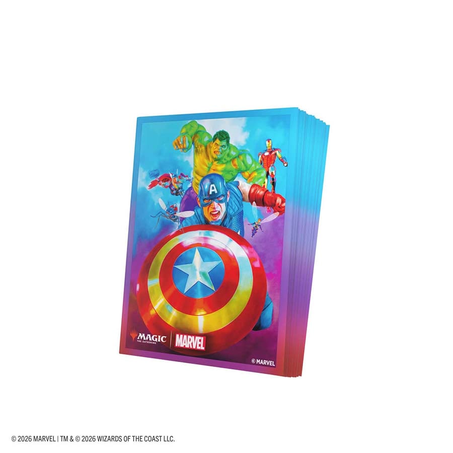 GAMEGENIC: MAGIC THE GATHERING: MSH MARVEL SUPER HEROES: PREMIUM ART SLEEVES: CAPTAIN AMERICA TEAM LEADER