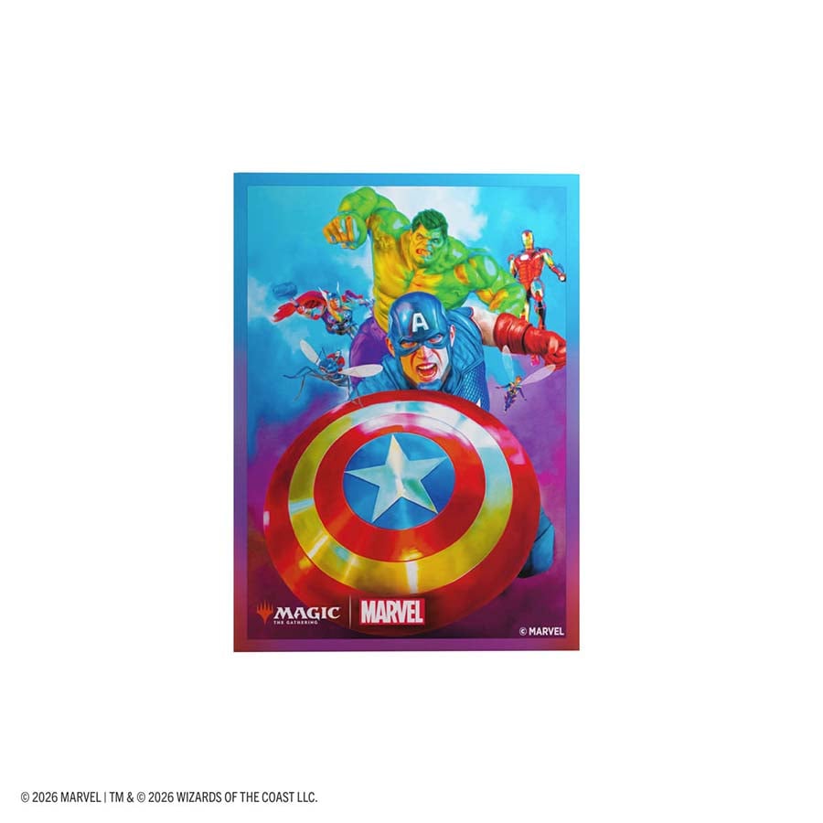 GAMEGENIC: MAGIC THE GATHERING: MSH MARVEL SUPER HEROES: PREMIUM ART SLEEVES: CAPTAIN AMERICA TEAM LEADER