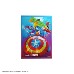GAMEGENIC: MAGIC THE GATHERING: MSH MARVEL SUPER HEROES: PREMIUM ART SLEEVES: CAPTAIN AMERICA TEAM LEADER