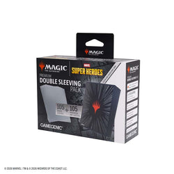 Magic: The Gathering Marvel Superheroes Double Sleeving Pack - Comic Burst Black - GameGenic Card Sleeves