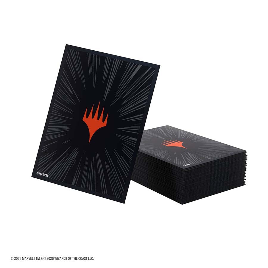 Magic: The Gathering Marvel Superheroes Double Sleeving Pack - Comic Burst Black - GameGenic Card Sleeves