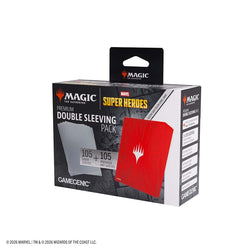 Magic: The Gathering Marvel Superheroes Double Sleeving Pack - Comic Burst Red - GameGenic Card Sleeves