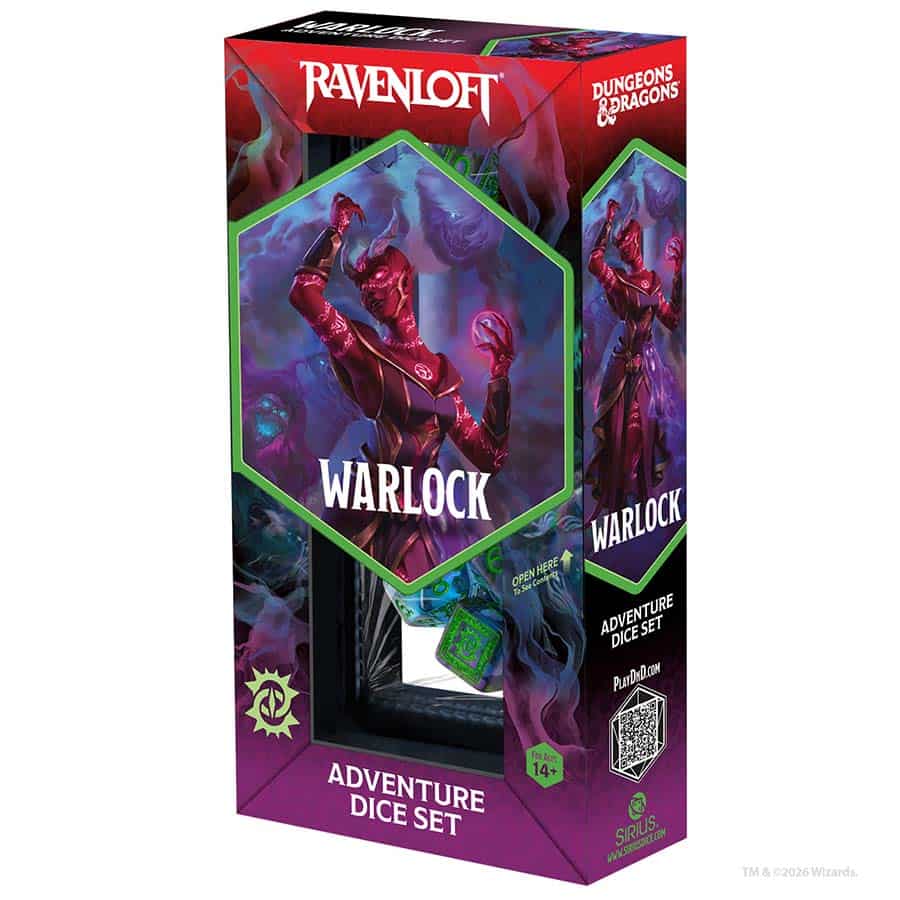 Sirius Dice: Dungeons & Dragons: 14ct Adventure Dice: Warlock Purple and Green