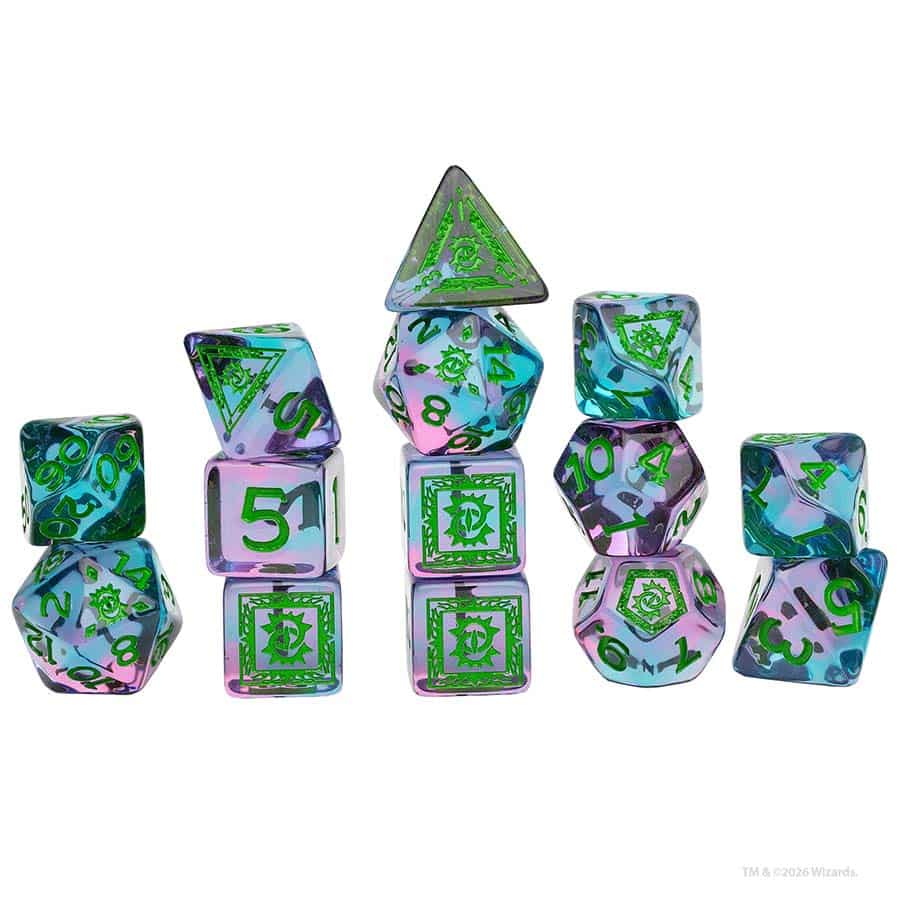 Sirius Dice: Dungeons & Dragons: 14ct Adventure Dice: Warlock Purple and Green