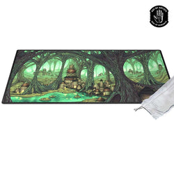 Orange Nebula: Curator: Arcane Landscapes: The Caverns (Brittany Bowman) Deskmat / Playmat