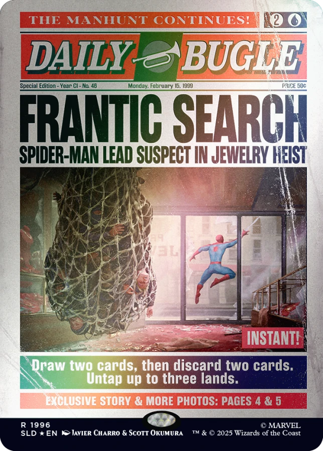Secret Lair Drop: Secret Lair x Marvel's Spider-Man: Daily Bugle Breaking News - Rainbow Foil Edition - Secret Lair Drop Series (SLD)