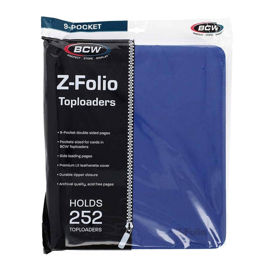 BCW Supplies: Z-Folio For Toploaders 9-Pocket LX Blue