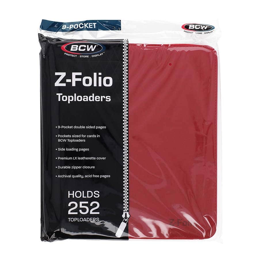 BCW Supplies: Z-Folio For Toploaders 9-Pocket LX Red