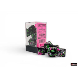 BRUSHED DICE: POLYHEDRAL PAINTBALL WITH GREEN 7-DIE SET