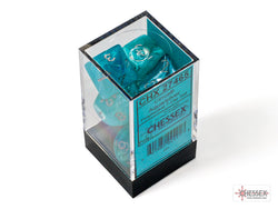 Cirrus Aqua/Silver Polyhedral 7-Dice Set (CHX 27465)