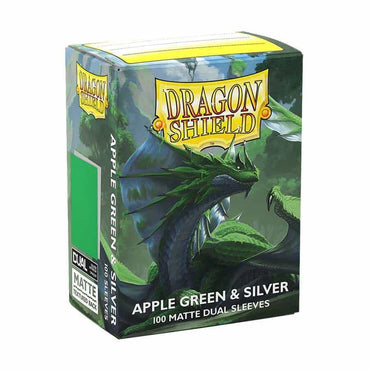 Dragon Shield: Standard 100ct Sleeves - Apple Green & Silver (Dual Matte)