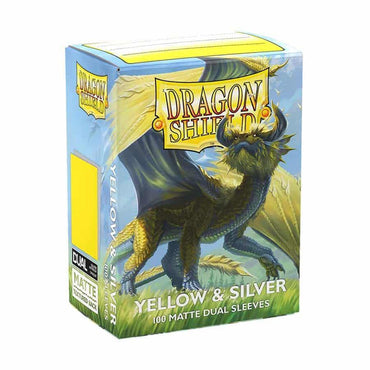 Dragon Shield: Standard 100ct Sleeves - Yellow & Silver (Dual Matte)