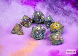 Festive Carousel/White Polyhedral 7-Dice Set (CHX 27440)