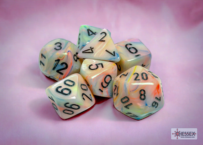 Festive Circus/Black Polyhedral 7-Dice Set (CHX 27442)