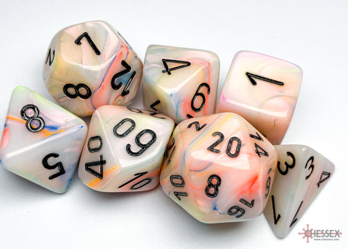 Festive Circus/Black Polyhedral 7-Dice Set (CHX 27442)