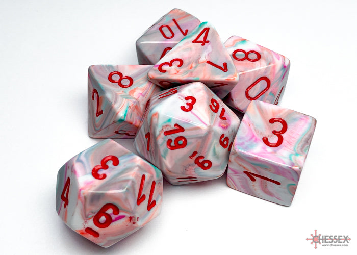 Festive Pop Art/Red Polyhedral 7-Dice Set (CHX 27539)