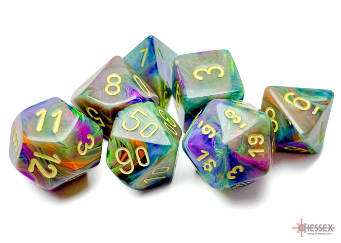 Festive Rio/Yellow Polyhedral 7-Dice Set (CHX 27449)