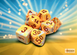 Festive Sunburst/Red Polyhedral 7-Dice Set (CHX 27453)