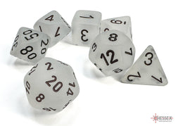 Frosted Clear/Black Polyhedral 7-Dice Set