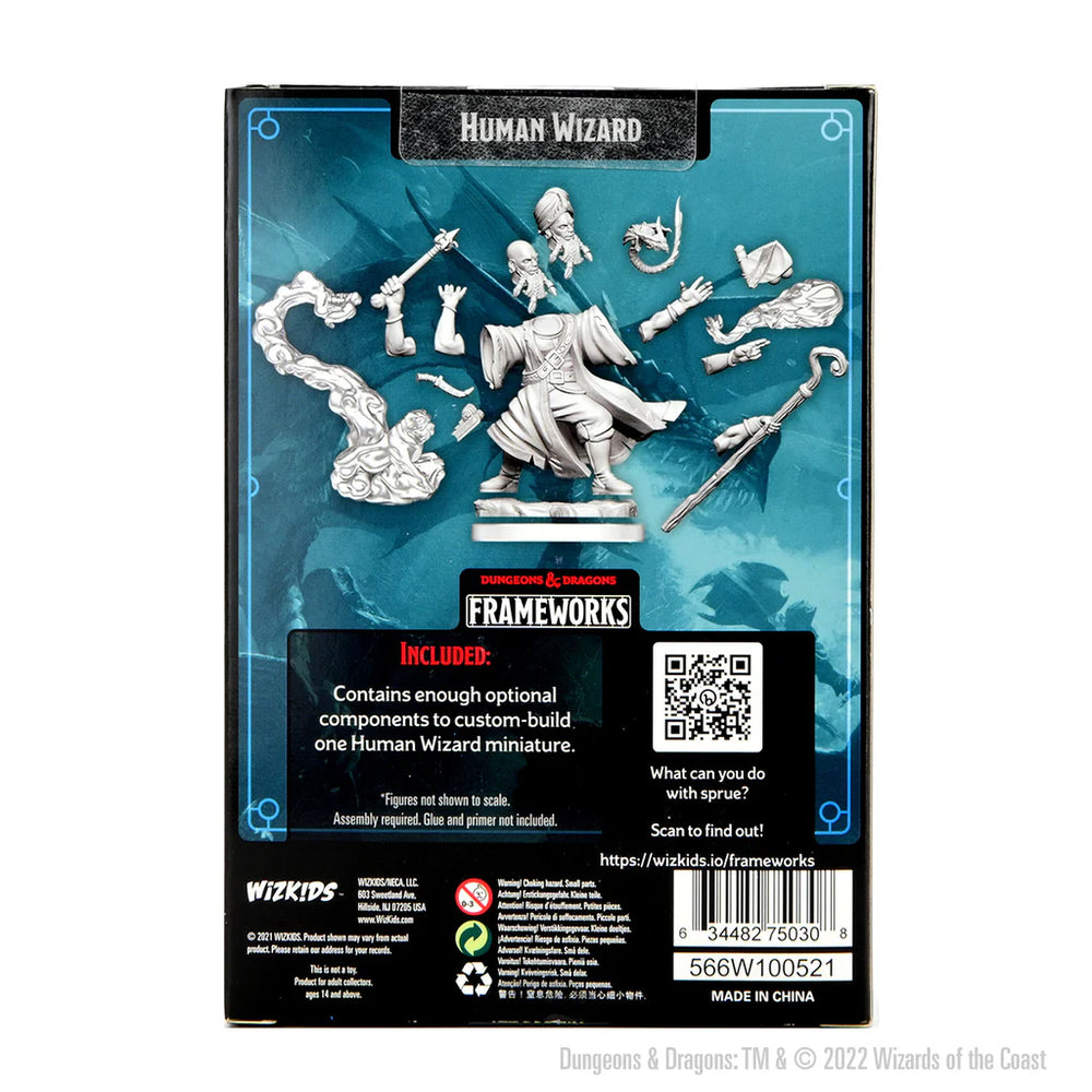 D&D Frameworks: Human Wizard Male - Unpainted and Unassembled