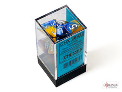Gemini Blue-Gold/White Polyhedral 7-Dice Set