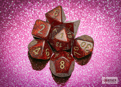 Glitter Ruby/Gold Polyhedral 7-Dice Set (CHX 27504)