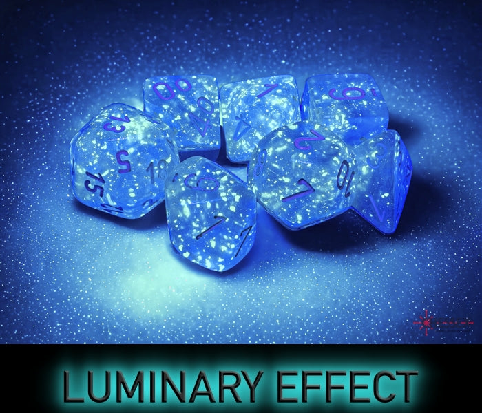 Luminary Sky/Silver Polyhedral 7-Dice Set (CHX 27566)