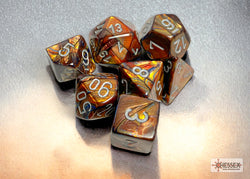 Lustrous Gold/Silver Polyhedral 7-Dice Set (CHX 27493)