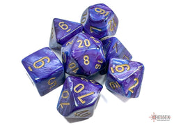 Lustrous Purple/Gold Polyhedral 7-Dice Set (CHX 27497)