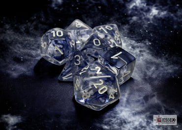 Nebula Black/White Polyhedral 7-Dice Set