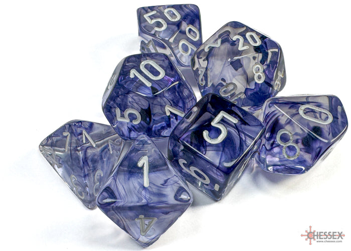 Nebula Black/White Polyhedral 7-Dice Set