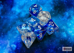 7ct Nebula Poly Dice Set: Dark Blue/White (CHX 27466)