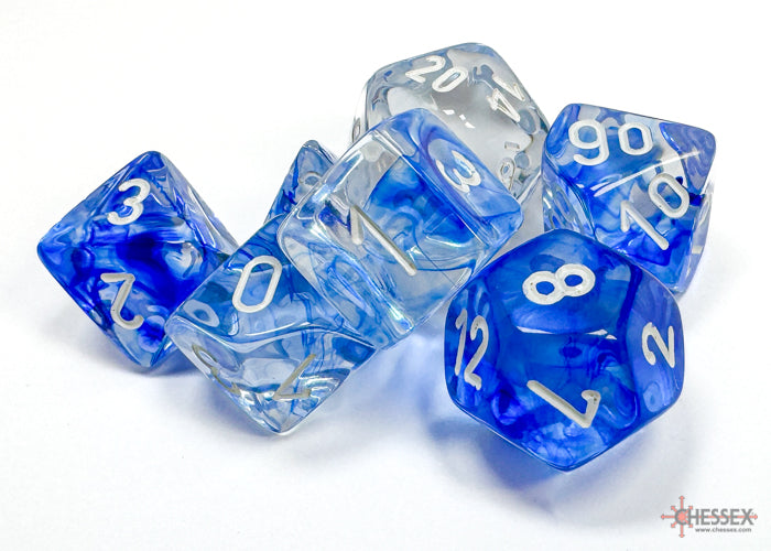 7ct Nebula Poly Dice Set: Dark Blue/White (CHX 27466)