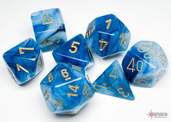Phantom Teal/Gold Polyhedral 7-Dice Set (CHX 27489)