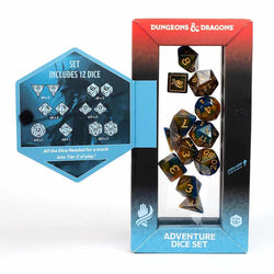DUNGEONS AND DRAGONS: ADVENTURER DICE: MONK BLUE AND GOLD