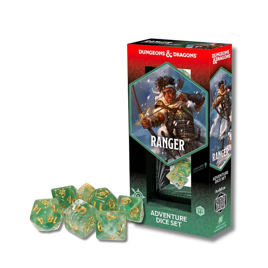 DUNGEONS AND DRAGONS: ADVENTURER DICE: RANGER: WHITE AND GREEN