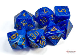 Vortex Blue/Gold Polyhedral 7-Dice Set